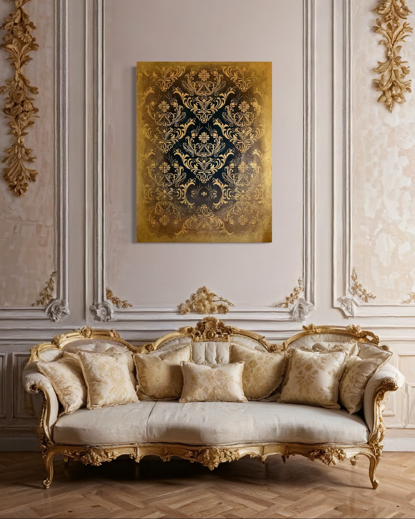 Damask In Gold & Bronze